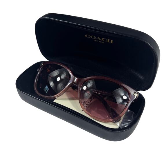 Coach HC8132 Cat Eye Women\'s Sunglasses Shimmer Burgundy Pink Gradient 57X17mm main image 8